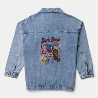 Dunkle Halloween-Schädel-Cocktail-Gotik-Vampir-Bra Jeansjacke
