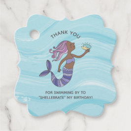 Dunkle Haut Lila Meerjungfrau mit Meeresschildkröt Geschenkanhänger