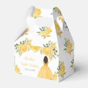 Dunkle Haut Prinzessin Gold Blumen Sweet Sixteen Geschenkschachtel