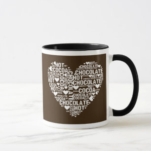 Dunkle heiße Schokoladen-Kakao-Liebe-Tasse Tasse