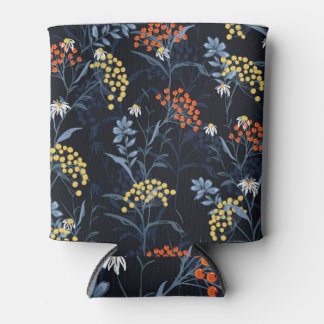 Dunkle Herbstbeeren: buntes Muster. Dosenkühler