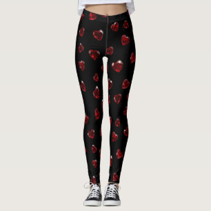 Dunkle Herz-Leggings mit Juwelen Leggings