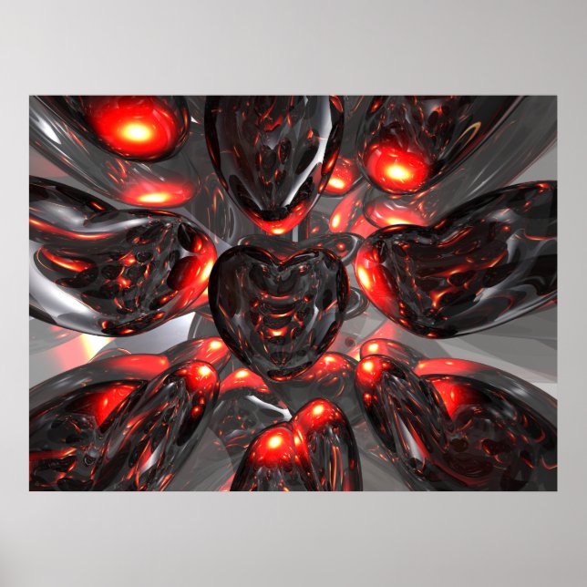 Dunkle Herzen Abstraktes Poster (Vorne)
