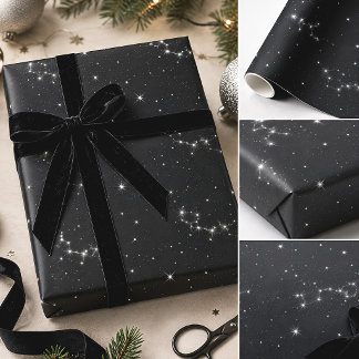 Dunkle himmlische Silbersternbilder Geschenkpapier