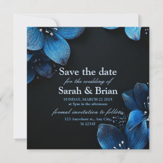 Dunkle Hochzeit speichern Sie das Datum Glitzer bl Save The Date