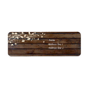 Dunkle hölzerne Adressen-Etiketten Browns