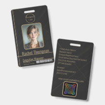 Dunkle Holzkohle-Unternehmensmitarbeiter-ID
