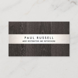 Dunkle Holzkörner Rustikaler Schreiner und Fußbode Visitenkarte