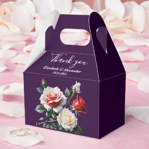 Dunkle hübsche rosa weiße rote Rosen Blumen Hochze Geschenkschachtel