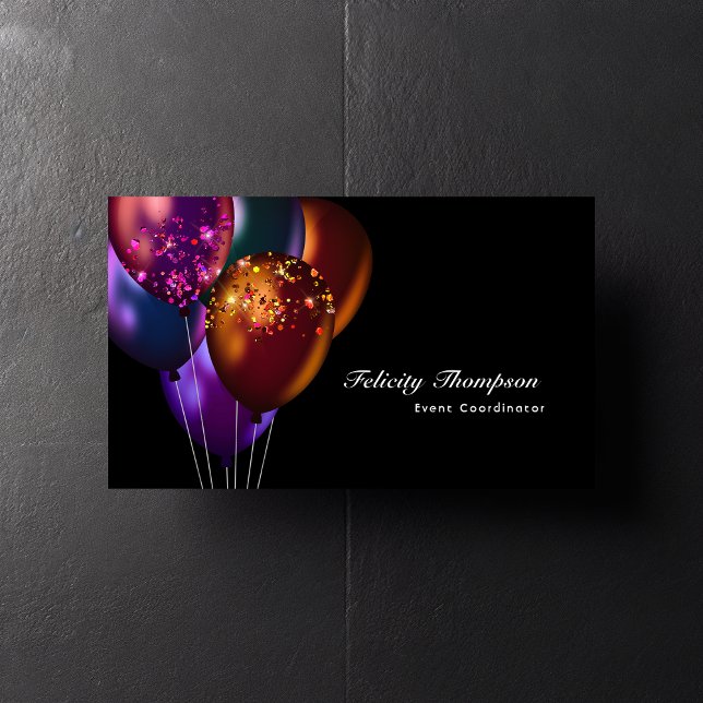 Dunkle Irisierende Ballons Event-Industrie QR-Code Visitenkarte (Von Creator hochgeladen)