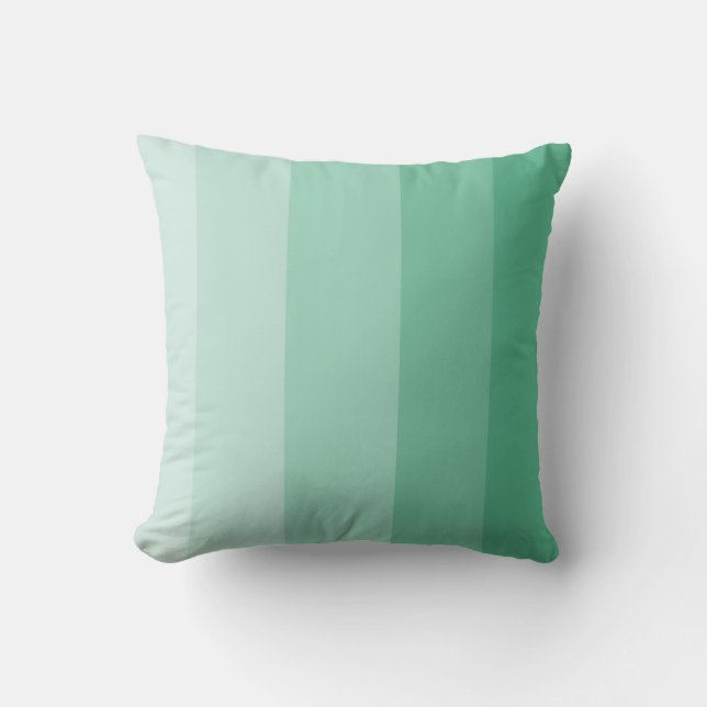 dunkle Jade Green Ombre Stripe Kissen (Vorderseite)