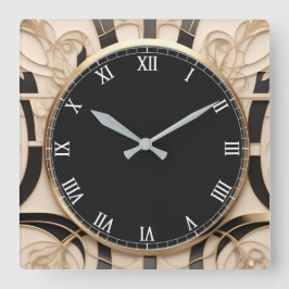 Dunkle Jugendstil Art Deco Uhr - Schwarz-weißes Go