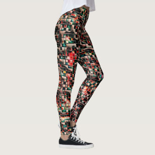 Dunkle Kacheln in Rohform, Mosaikquadrat Leggings