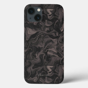 Dunkle Kaffeewirbel-Ästhetik iPhone 13 Hülle