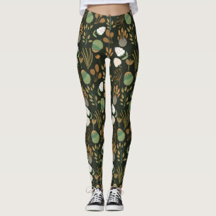 Dunkle Karotten und Nüsse Muster Leggings