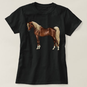 Dunkle Kastanienbraune Flachsene Mähne Ägyptisches T-Shirt