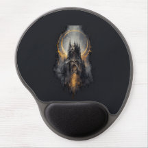 Dunkle Kathedrale Goldener Halbmond Gaming-Mauspad