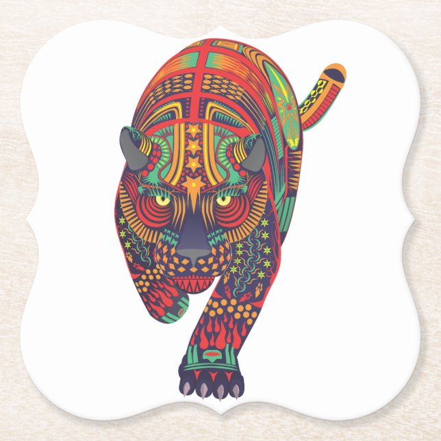 Dunkle Katze Alebrije Untersetzer (Vorderseite)