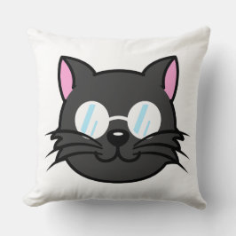 Dunkle Katze Schwarze Katze Gray Cat Tragen Brille Kissen