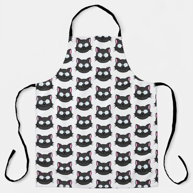 Dunkle Katze Schwarze Katze Gray Cat Tragen Brille Schürze (Vorderseite)