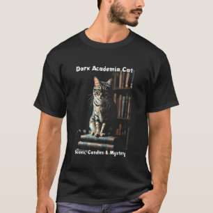 Dunkle Katzenakademie Vintage Literarische Feline T-Shirt