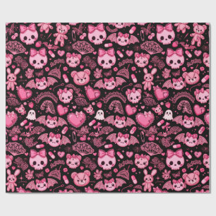 Dunkle Kawaii-Geschenkpapier - Rosa Goth-Geschenkv Geschenkpapier