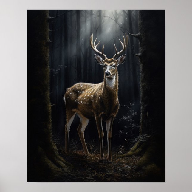 Dunkle Kernausgabe Whitetail Dealer Art Print Post Poster (Vorne)