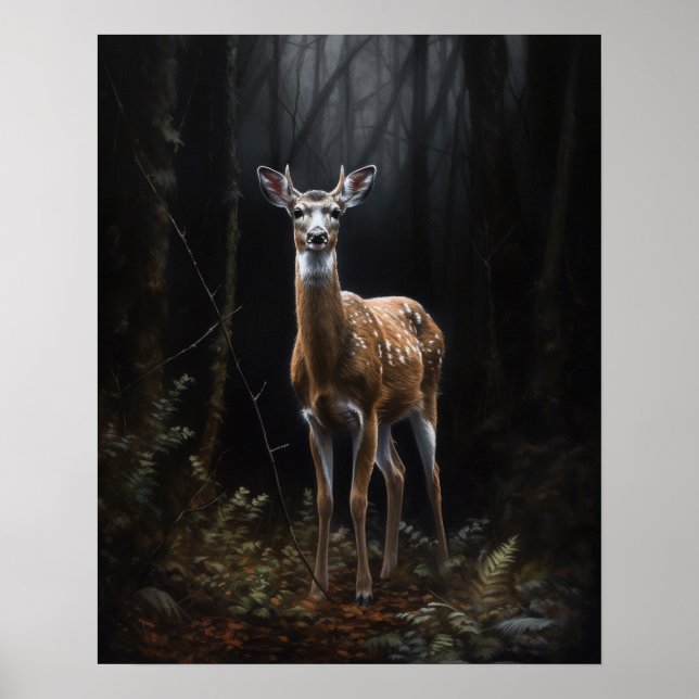 Dunkle Kernausgabe Whitetail Dealer Art Print Post Poster (Vorne)
