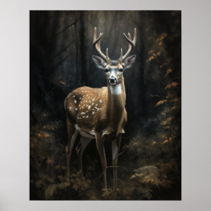 Dunkle Kernausgabe Whitetail Dealer Art Print Post Poster