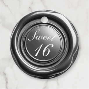 Dunkle Kerzenwachs-Siegel-Tropfen Süße 16 Hochzeit Geschenkanhänger