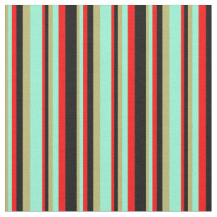 Dunkle Khaki, Aquamarine, rote und schwarze farbig Stoff