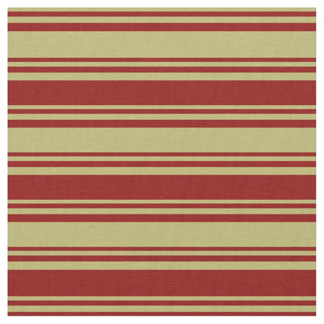 Dunkle Khaki und dunkle rote Linien Stoff (Nahaufnahme)