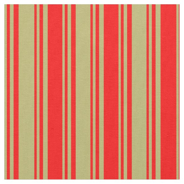 Dunkle Khaki- und Rot-Farbstreifen-Muster Stoff (Nahaufnahme)