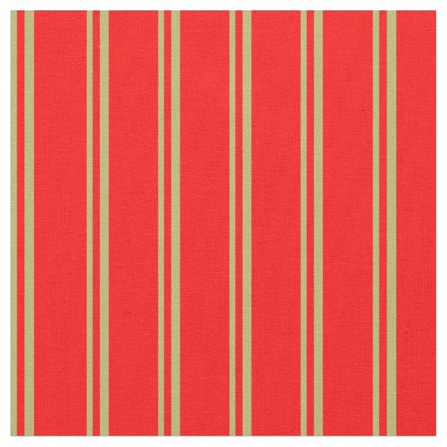 Dunkle Khaki- und rote Linde/Streifen-Muster Stoff (Nahaufnahme)