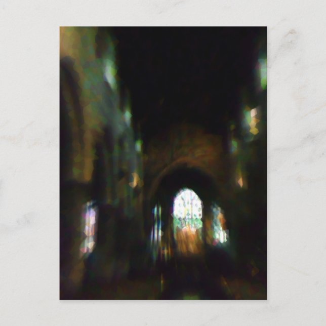 Dunkle Kirche Postkarte (Vorderseite)