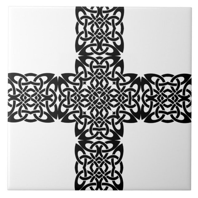 Dunkle Kunst Kreuz Design Fliese (Vorderseite)