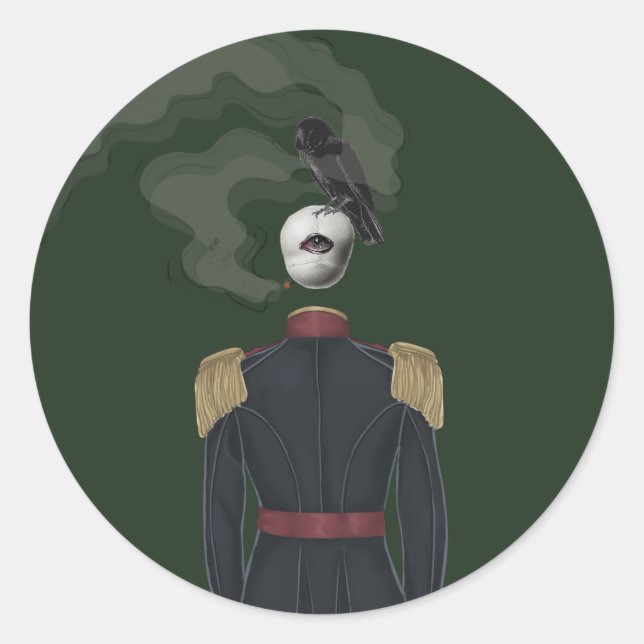 dunkle Kunstkunst mit Hintergrund Runder Aufkleber (Vorderseite)