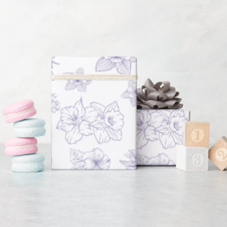 Dunkle, launische Blumenmuster | Elegante violett Geschenkpapier