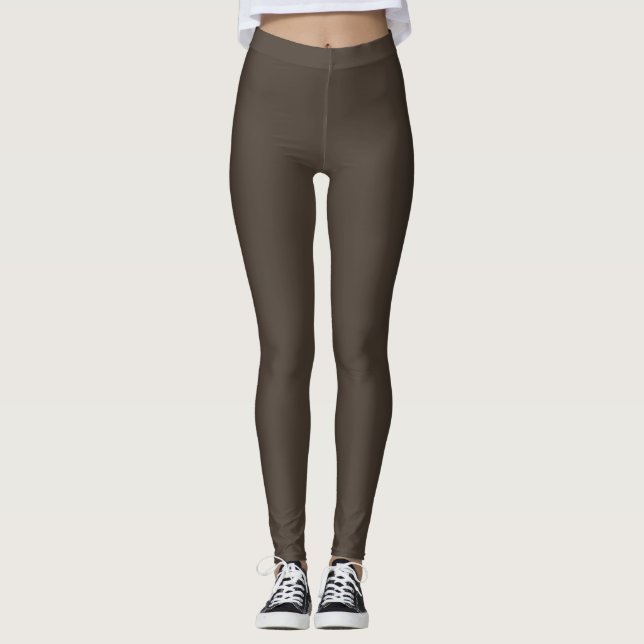 Dunkle Lava-Farb-Feste Einfach Leggings (Vorderseite)