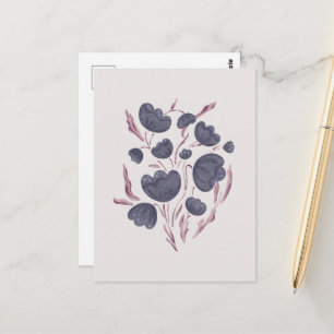 Dunkle Lila Blume Ästhetik Postkarte