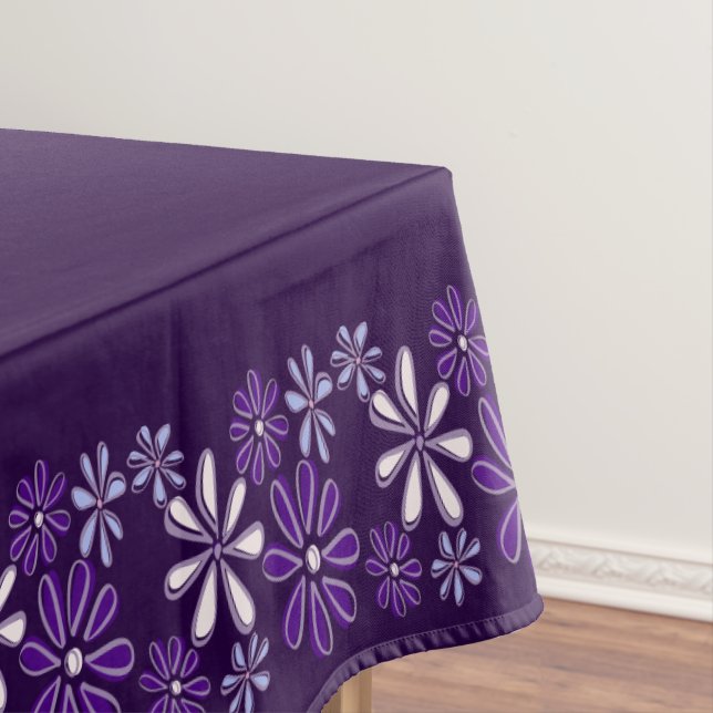 Dunkle Lila Blume Doodle Border Tischdecke (Beispiel)
