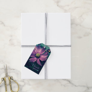 Dunkle lila Blumen Foto Kunst Danke Geschenkanhänger