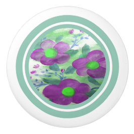 Dunkle Lila Blüte Keramikknauf