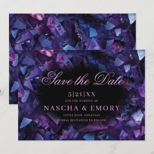 Dunkle Lila Boho Hexenkristalle Schwarze Hochzeit Save The Date