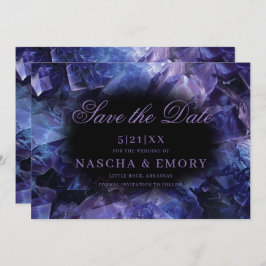 Dunkle Lila Boho Hexenkristalle Schwarze Hochzeit Save The Date