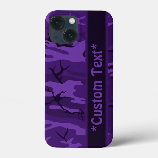 Dunkle Lila Camouflage mit benutzerdefiniertem Tex Case-Mate iPhone Hülle (Rückseite)