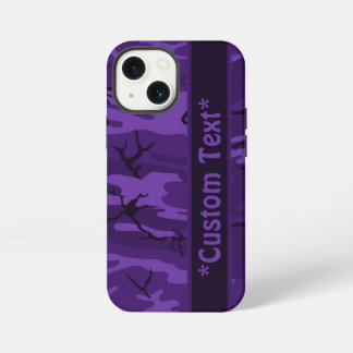 Dunkle Lila Camouflage mit benutzerdefiniertem Tex iPhone 13 Mini Hülle
