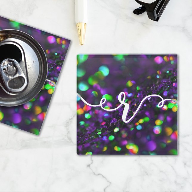 Dunkle Lila Funkeln Glasuntersetzer (Von Creator hochgeladen)