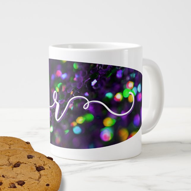 Dunkle Lila Funkeln Jumbo-Tasse (Von Creator hochgeladen)