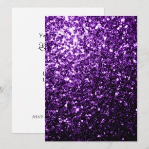 Dunkle Lila Glitzer Glitzern personalisieren Einladung